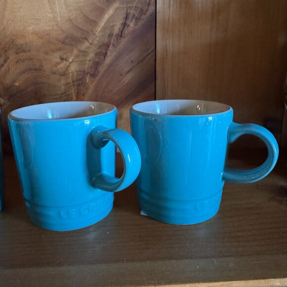 NWT Le Creuset Caribbean Blue 3 oz London Espresso Mugs - Set of Two - Picture 4 of 14